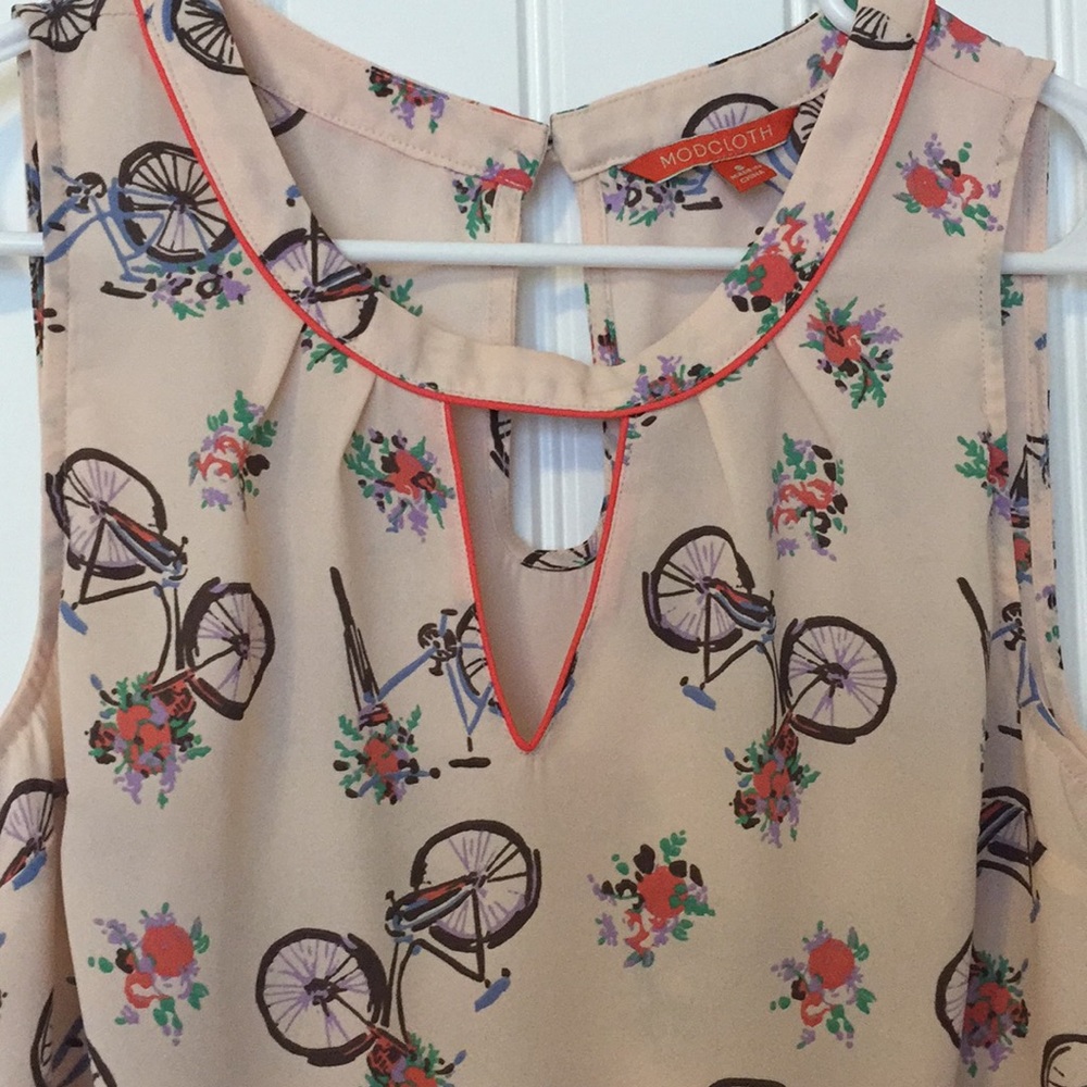 Floral/Bike sleeveless top